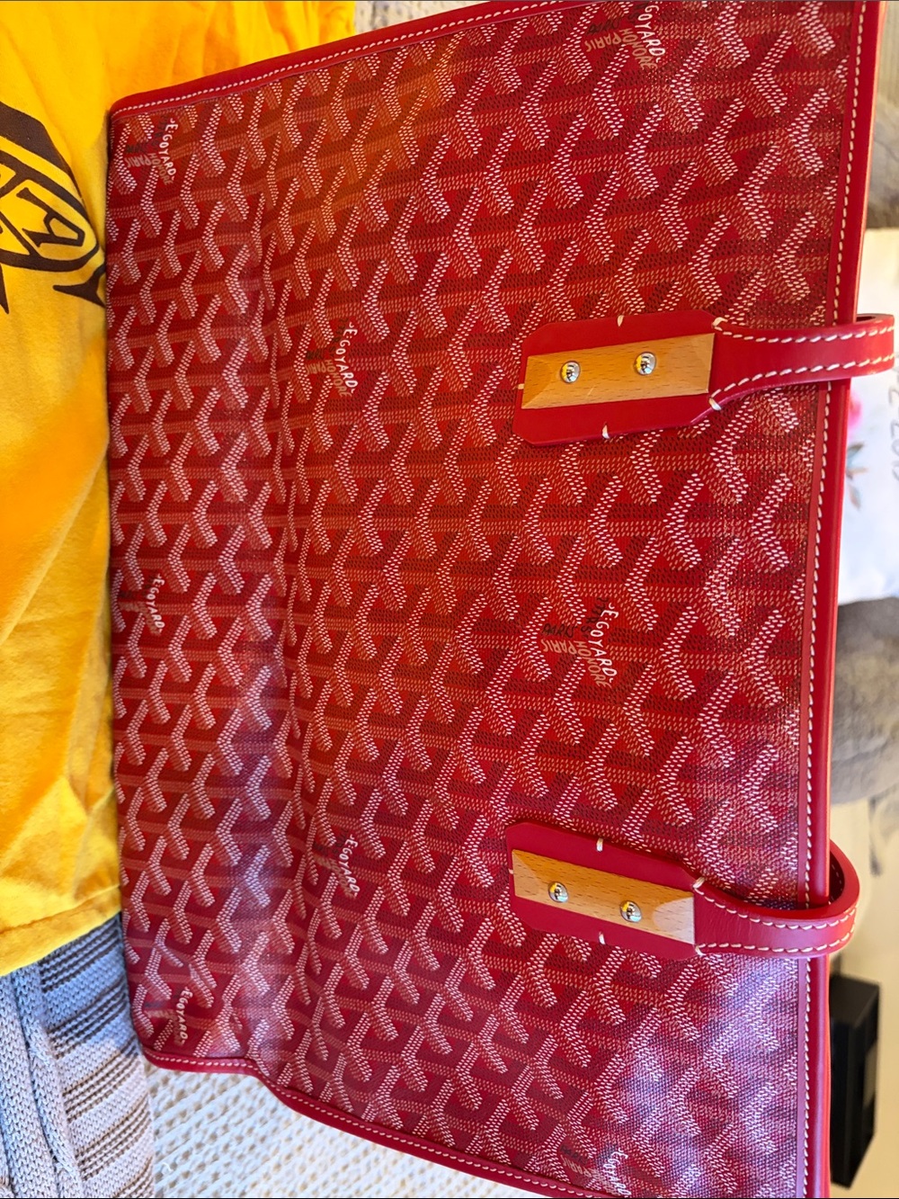 Goyard Red Marquises Tote - Picture 6 of 9